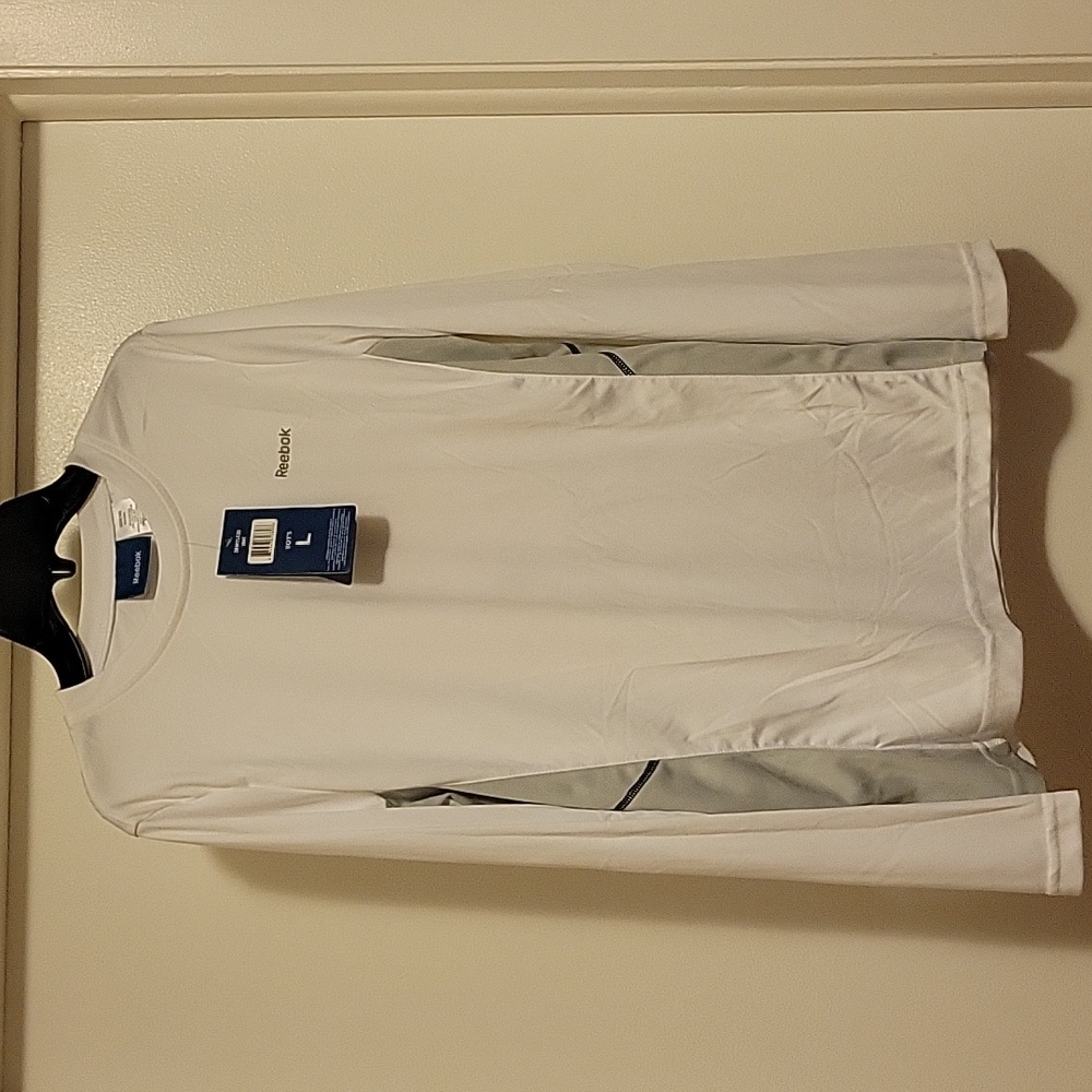 NWT: Reebok Boys Long Sleeve White Crew Neck Shirt
